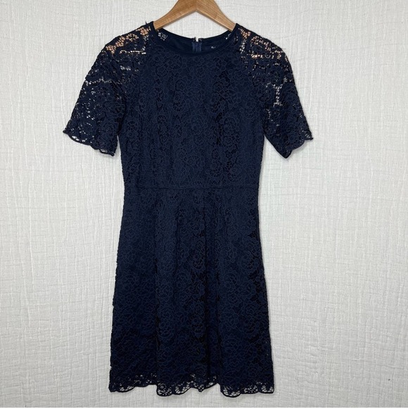 Madewell Lace Magnolia Dress in Navy Blue size 0 - Picture 5 of 8